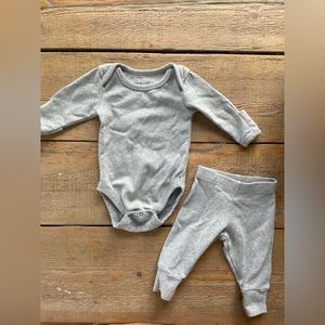 Organic cotton Pact onesie and matching pants